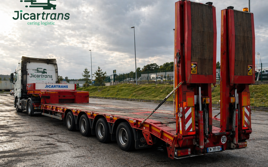 La góndola en el transporte especial por carretera
