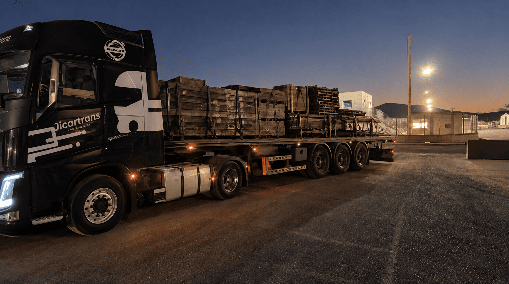 Mercancías paletizadas preparadas para transporte